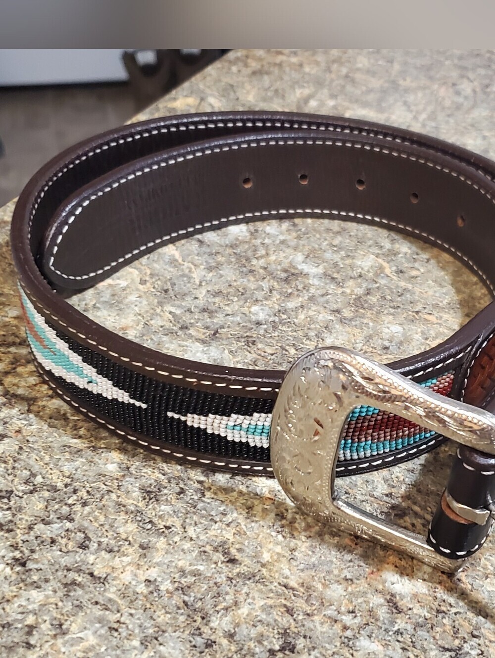 RANGER BELT COMPANY MEBS SZ 32. LEATHER HAND TOOL AZTEC. MENS